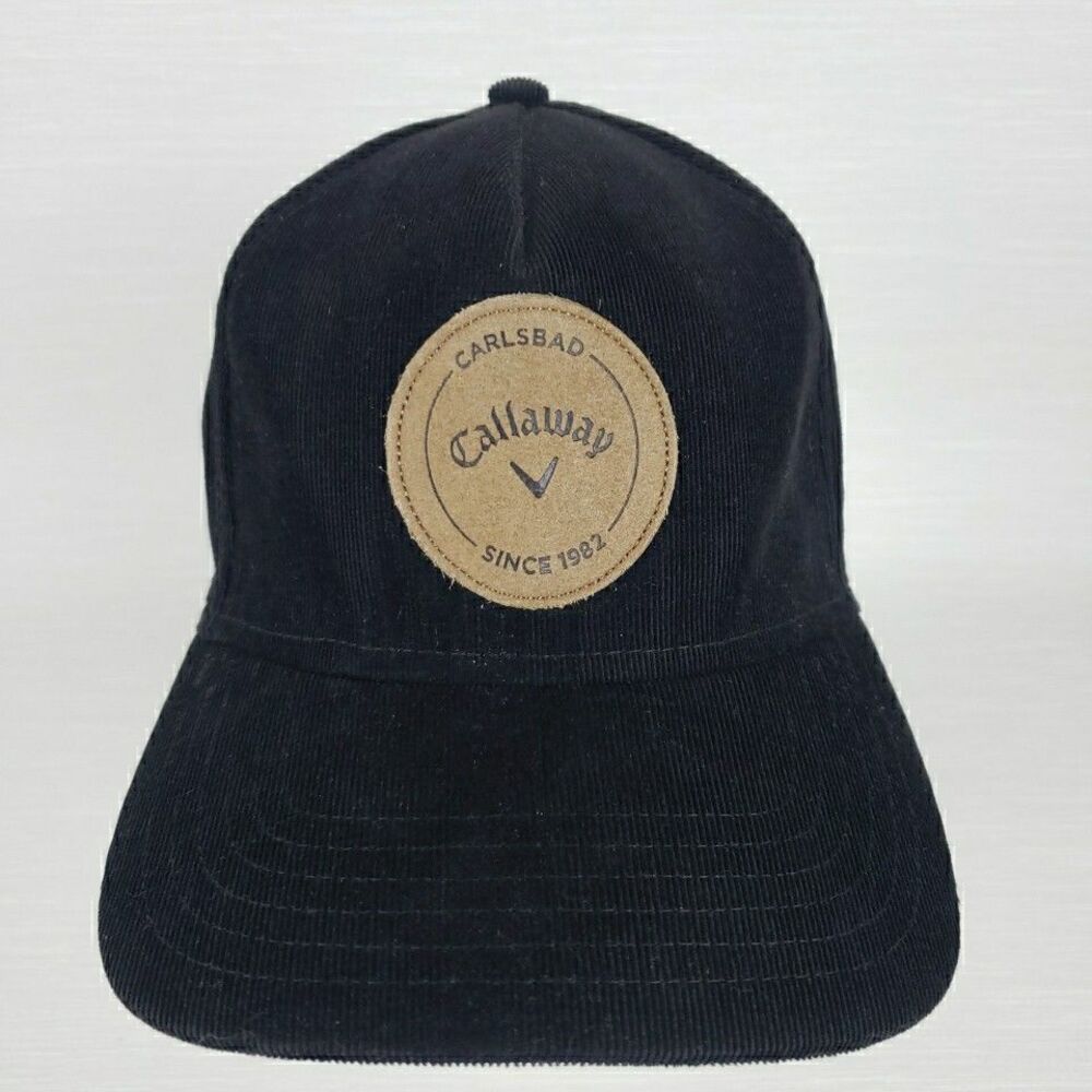 Callaway Golf Carlsbad Baseball Hat Cap Black Corduroy Snap Back Cotton